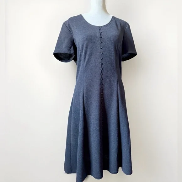 90s Vintage Black Midi Dress - Picture 1 of 6